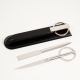 Letter Opener and Scissor Library Set in Black Leather.